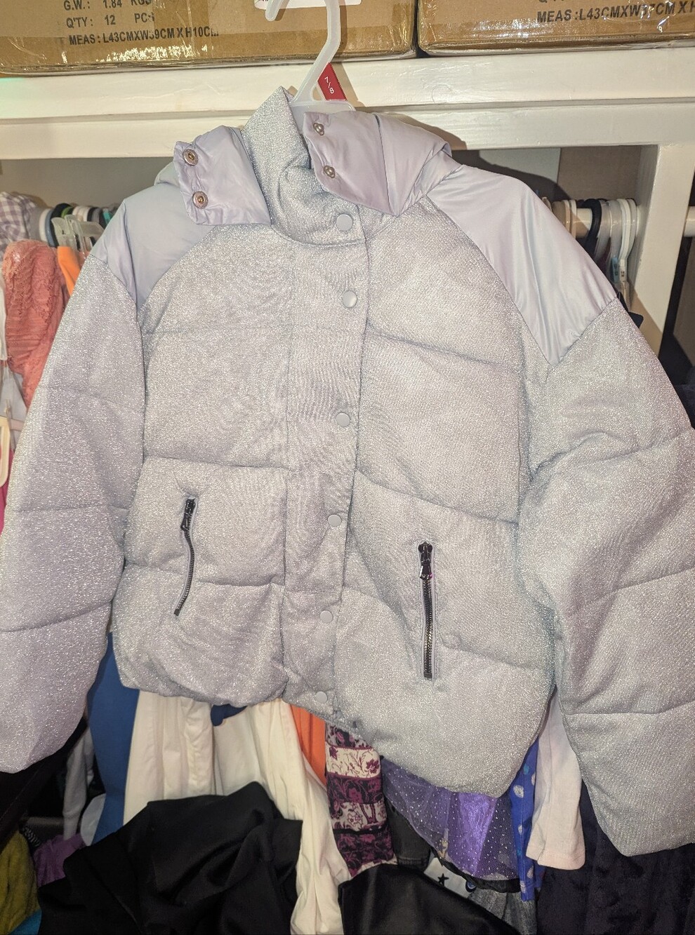 Nwot Members Mark Silver Gray Coat Sz 10/12